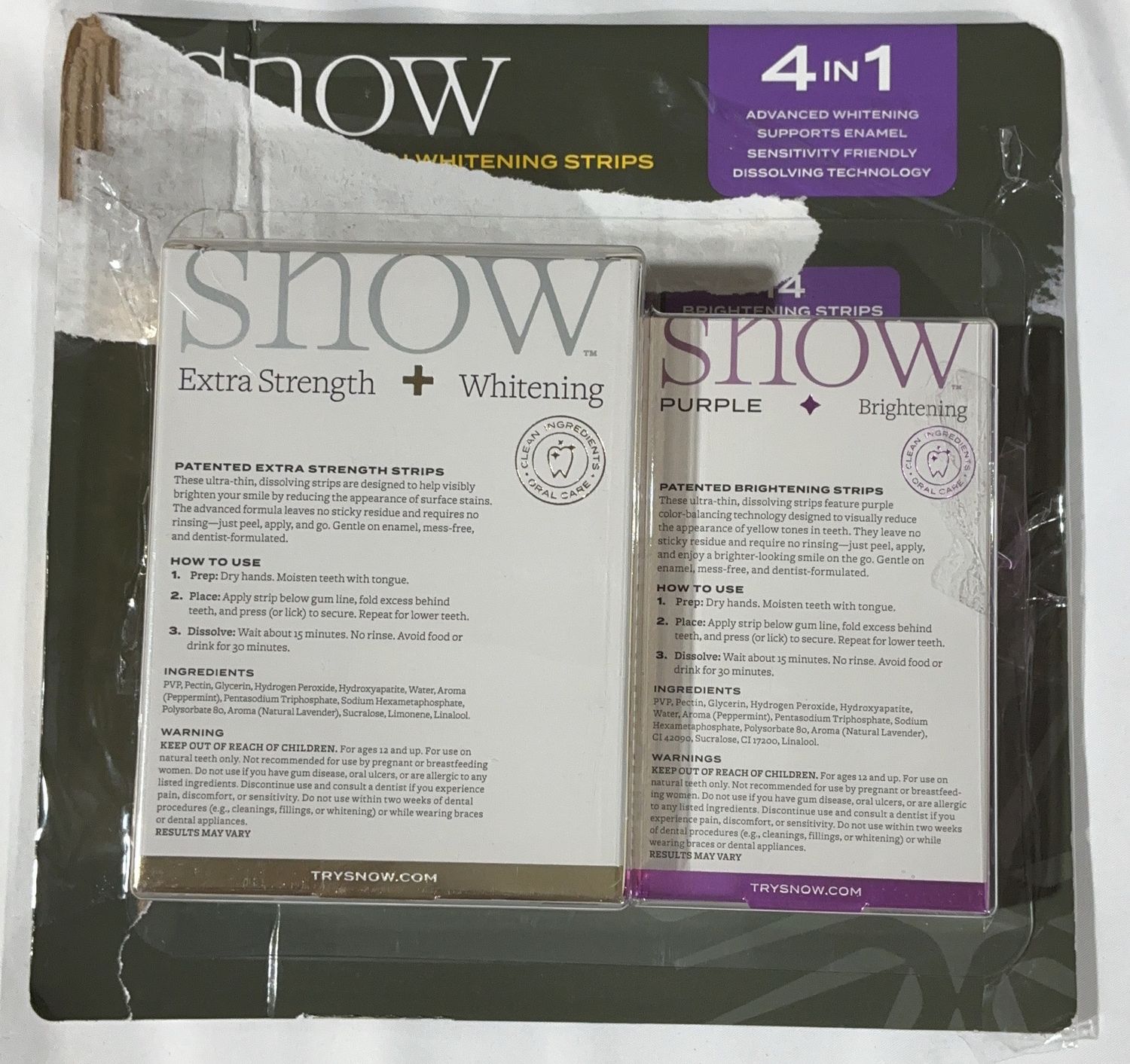 SNOW DISSOLVE WHT STRIPS – Oral Care Personal Care Product – Item 1988253-OPEN BOX