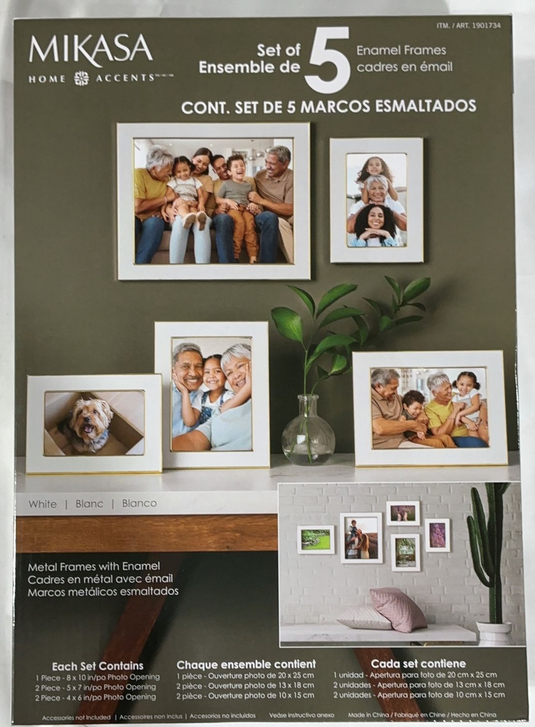 MIKASA ENAMEL 5PC FRAMES – Home Decor Personal Care Product – Item 1998925-LIKE NEW