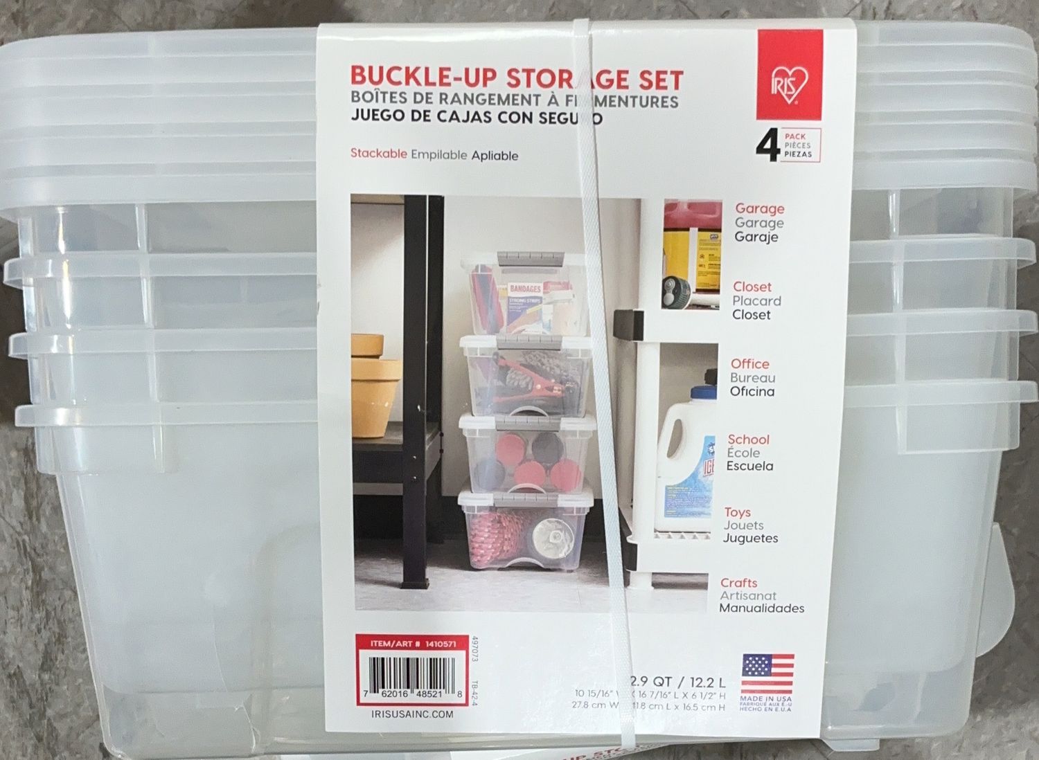 IRIS 12.9QT BUCKLE UP 4PK – Home Organization Personal Care Product – Item 1410571