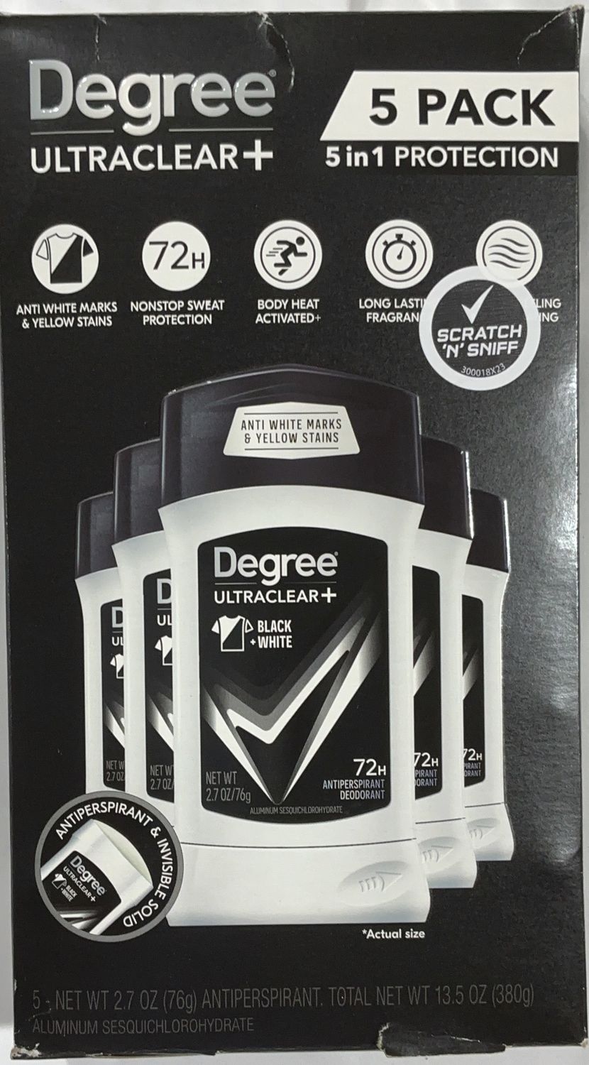 DEGREE ULTRACLEAR APDO – Deodorant/Anti-Perspirant Personal Care Product – Item 1613181 OPEN BOX