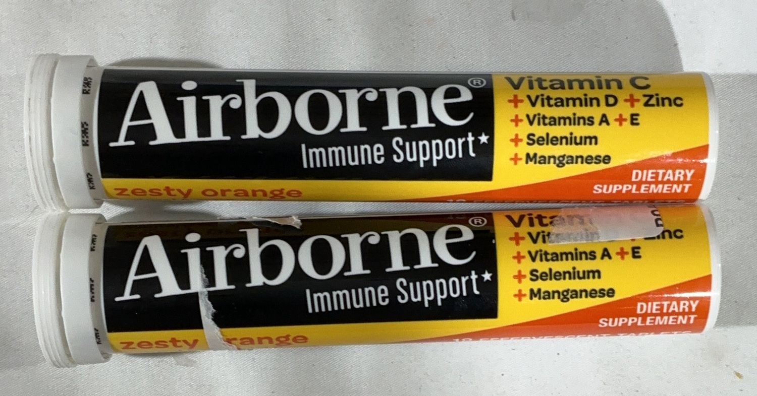 AIRBORNE EFFERVESCENT TAB – Health/Medicine Personal Care Product – Item 929505-OPEN BOX