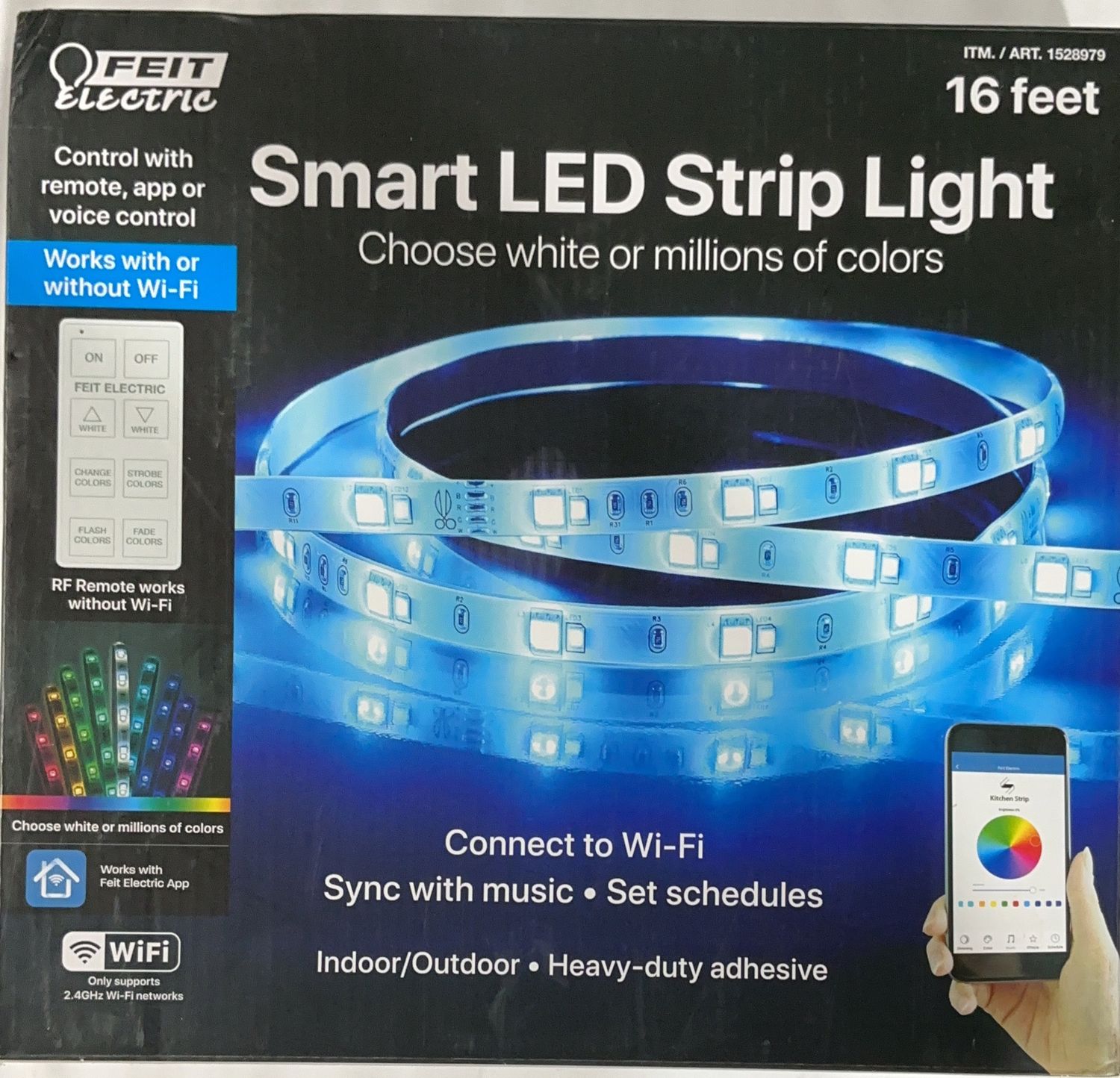 FEIT 16' SMART LED STRIP – Lighting/Electrical Personal Care Product – Item 1528979-LIKE NEW