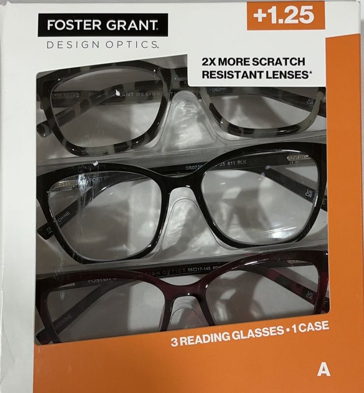 Design Optics by Foster Grant #811 Fashion Cateye Reading Glasses, 3-pack +1.25 Item 1908257