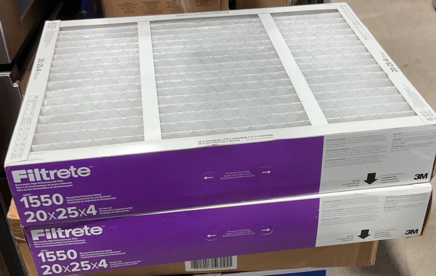 3M 1550 20X25X4 REG – Premium Overstock Item – Pallet 6554495 like new like New