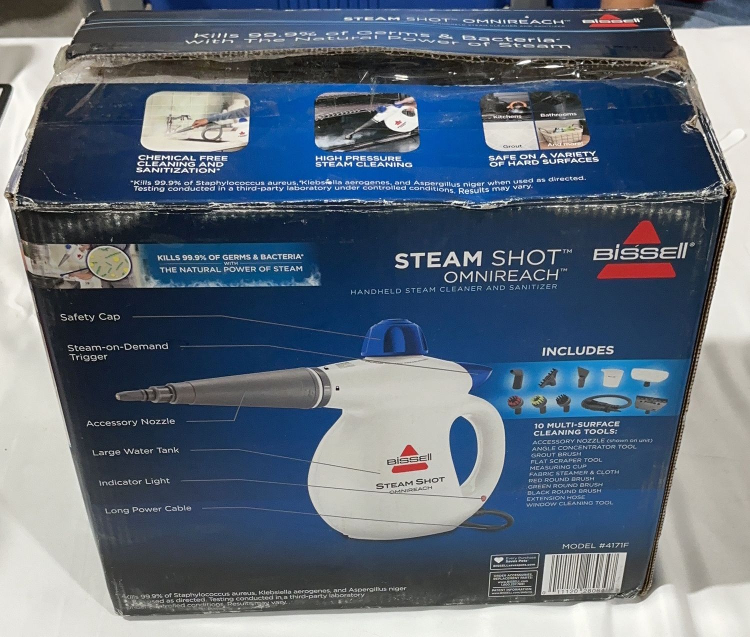 Bissell Steam Shot OmniReach Handheld Steam Cleaner Model 4171F-OPEN BOX