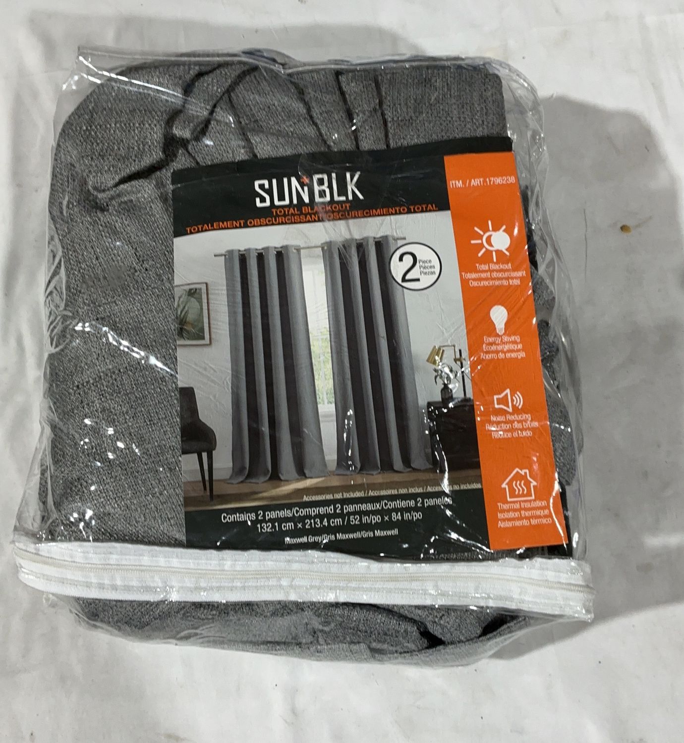 Maxwell Blackout Curtains  – Home Decor Household Product | Item #1796238-OPEN BOX