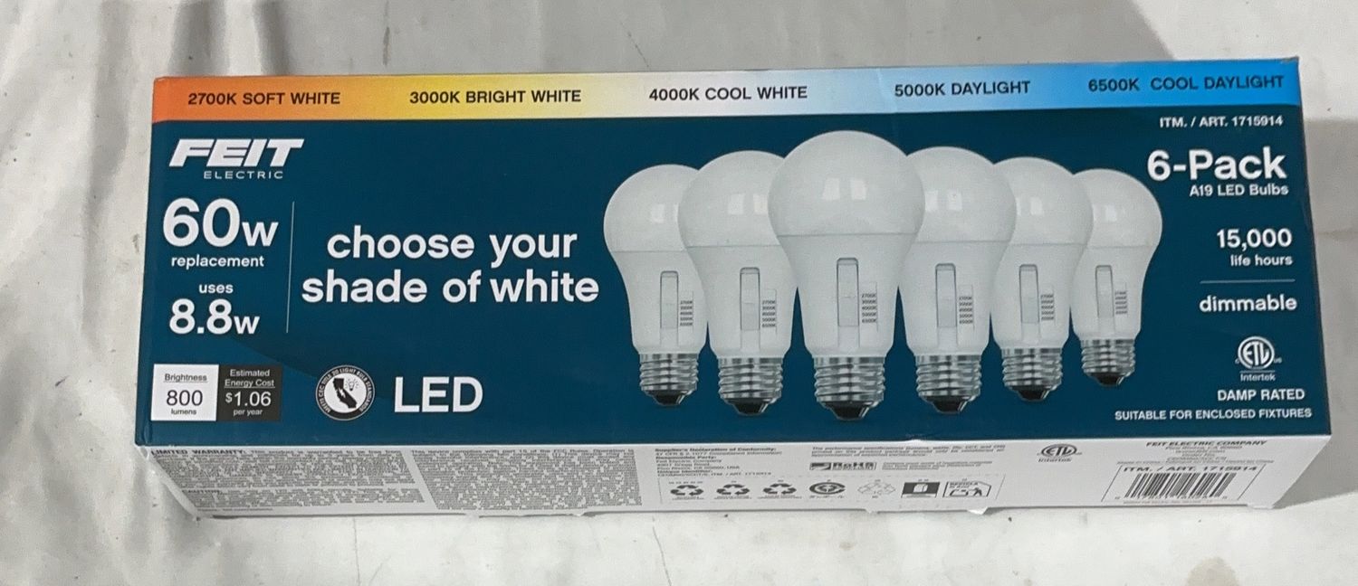 Feit 60W 5-Cct 6Pk  – Lighting Household Product | Item #1715914-LIKE NEW