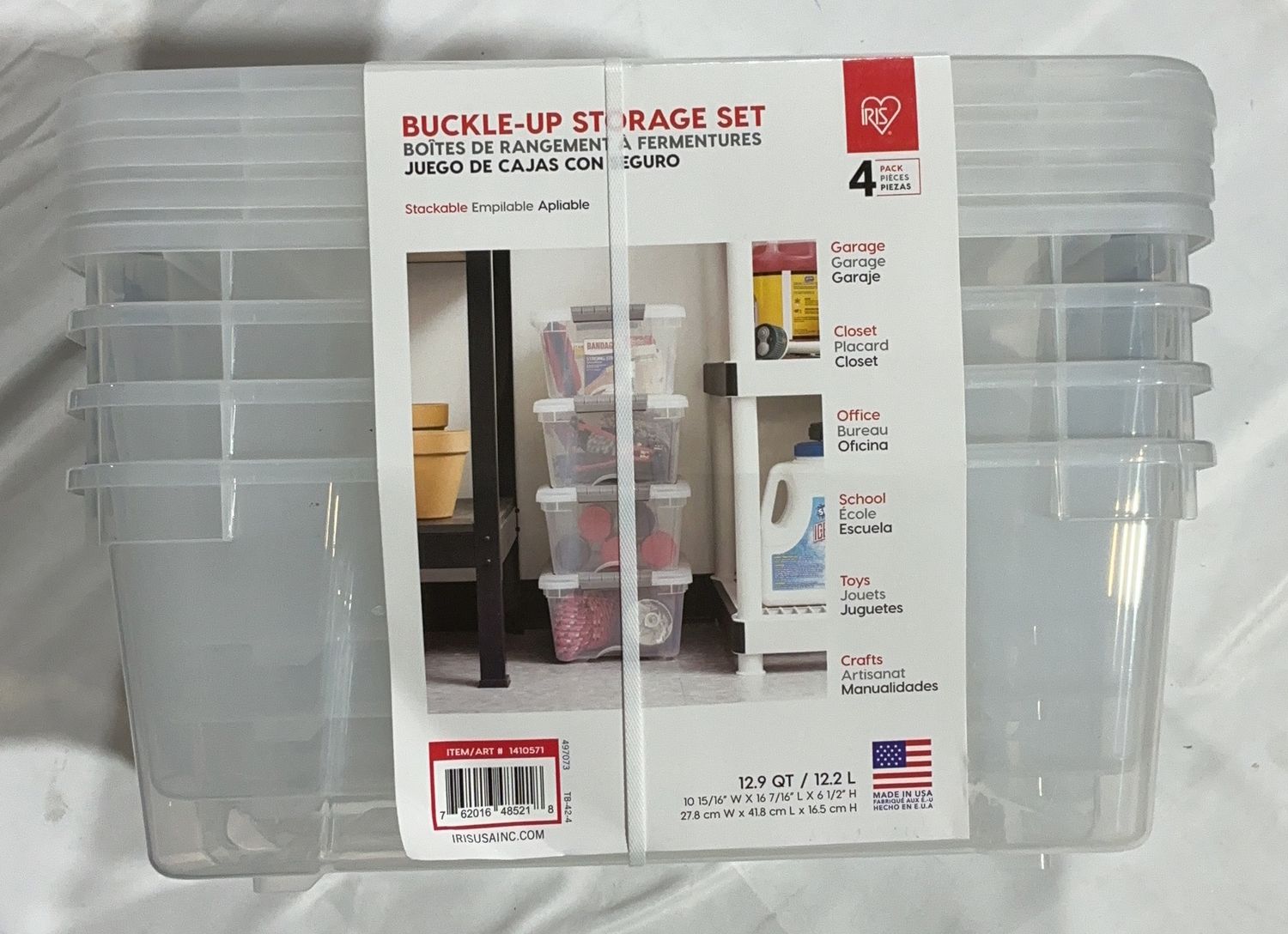 Iris 12.9Qt Buckle Up 4Pk  – Household Essentials Household Product | Item #1410571-USED