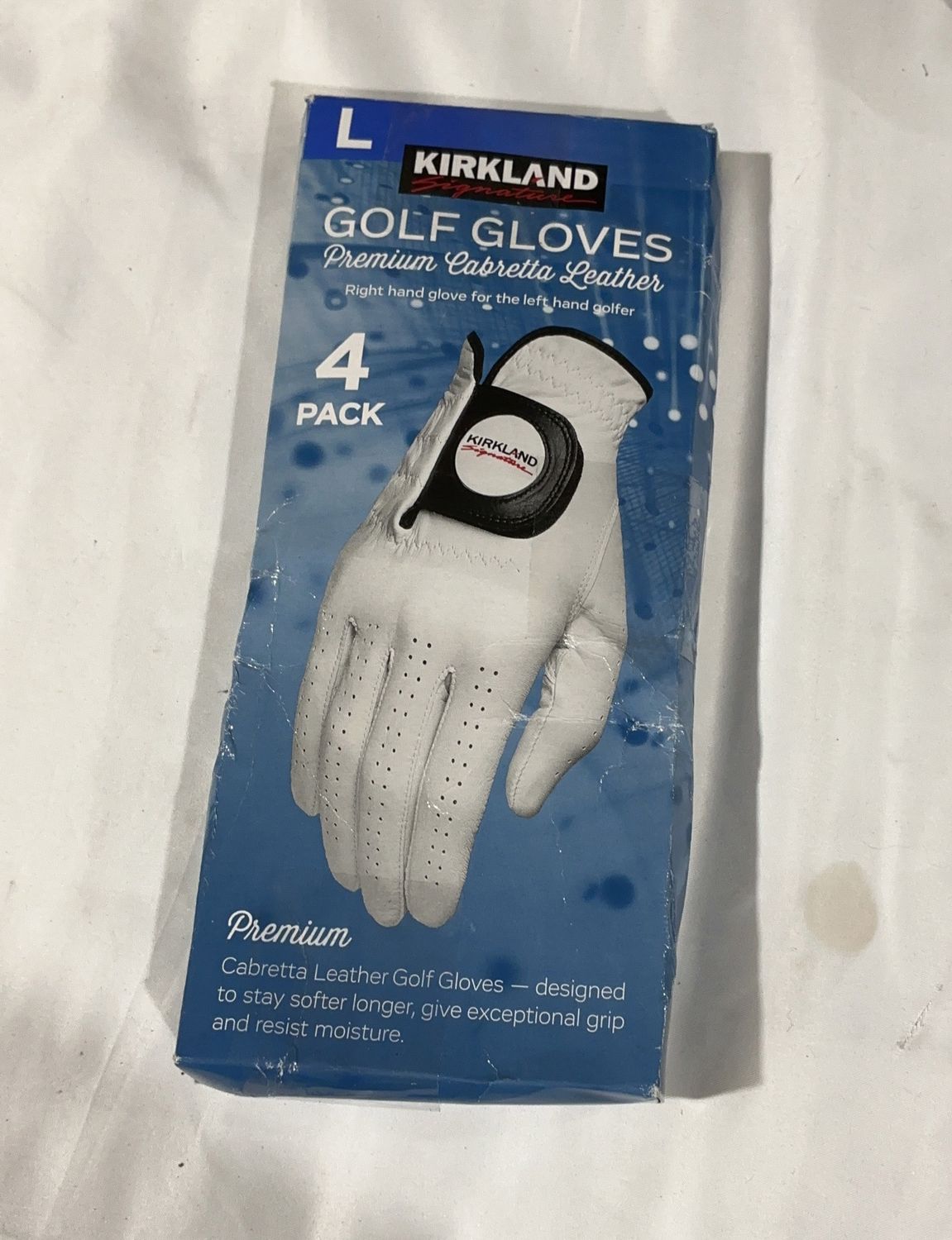 Ks Golf Glove Large 4Pk  – Sports Equipment Household Product | Item #1529107-OPEN BOX