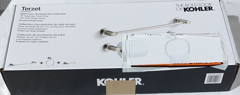 Kohler Terzet 3 piece Bath Accessory Set BRUSHED NICKEL Item 1781269  Model R33796BN