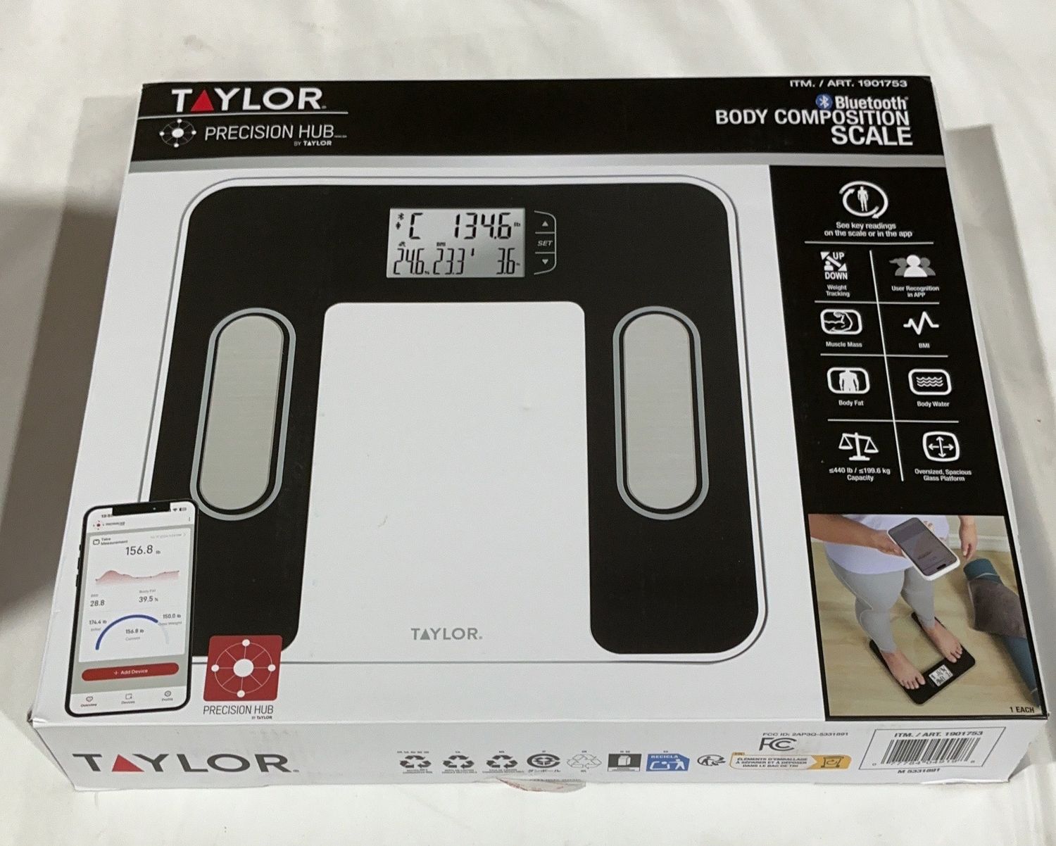 Taylor Smart Bath Scale  – Bathroom Accessories Household Product | Item #1901753-LIKE NEW