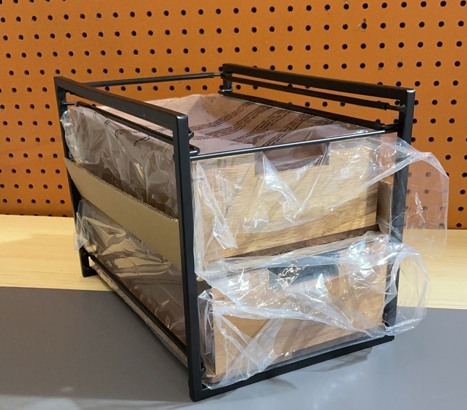 Seville 2-Tier Acacia Bin  – Storage Household Product | Item #2029373-LIKE NEW