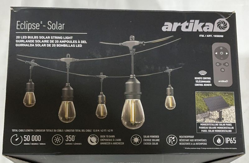 Artika Eclipse Solar String Light with Remote Item 1938099