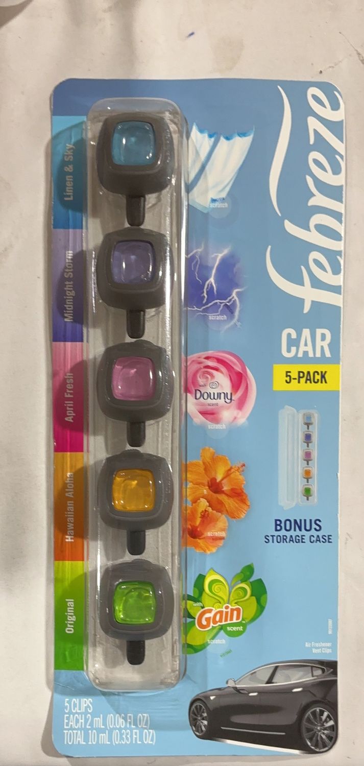 Febreze Car 5Ct X .325 Oz  – Mixed Automotive Supplies Personal Care Product | Item #1160221-LIKE NEW