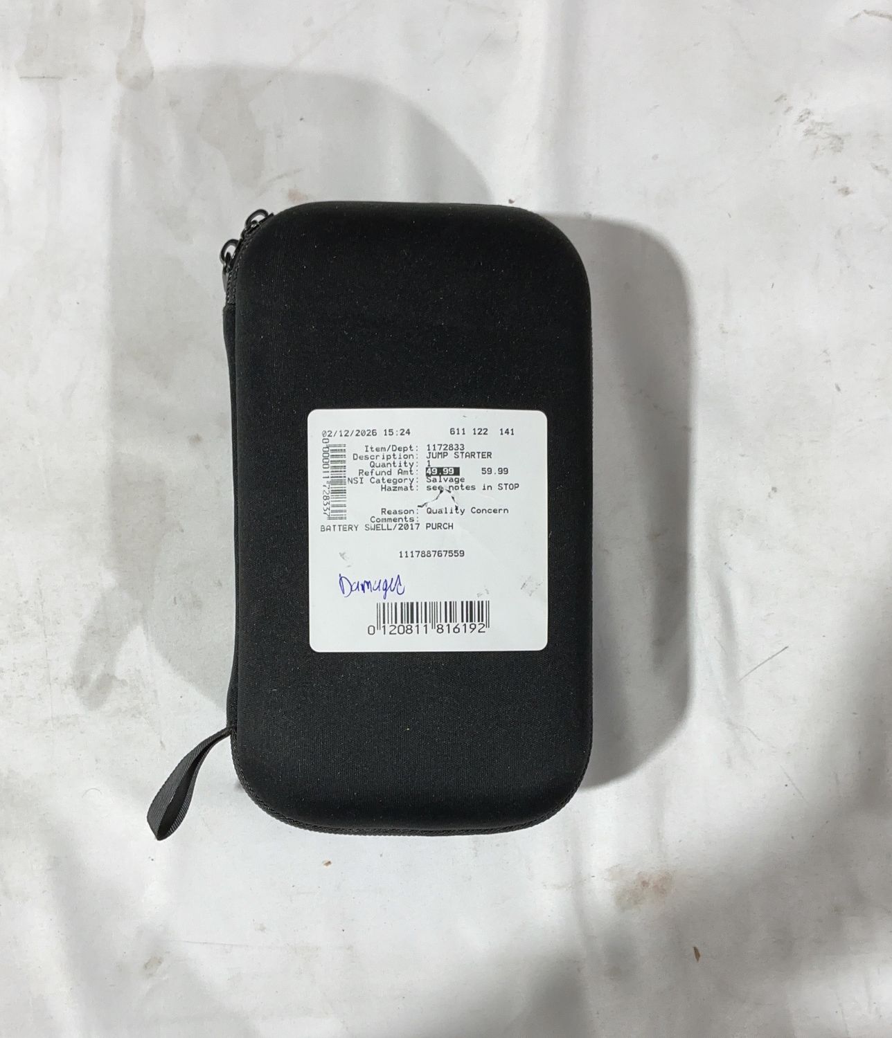 Lithium Jump Starter  – Mixed Automotive Supplies Personal Care Product | Item #1172833-DAMAGED