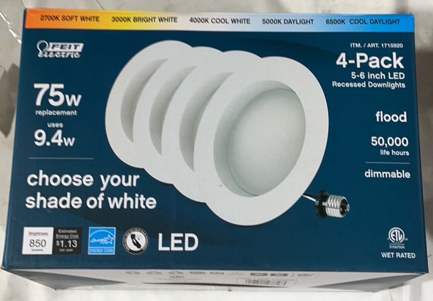 Feit 5/6" Retrofit 5-Cct  – Lighting Personal Care Product | Item #1715920-OPEN BOX