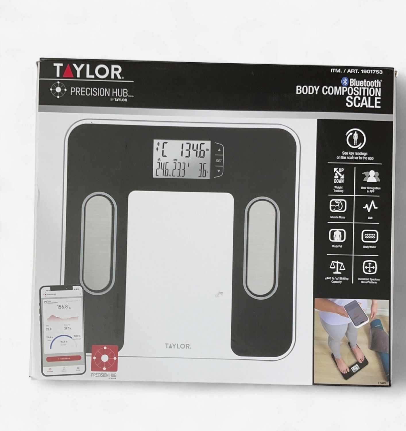 Taylor Smart Bath Scale  – Bathroom Accessories Personal Care Product | Item #1901753-OPEN BOX