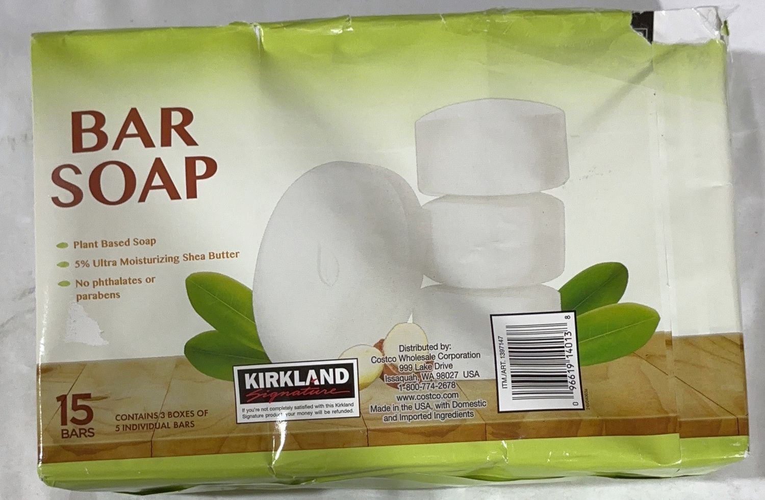 Ks Bar Soap W/Shea 15Ct  – Personal Care | Item 1397147 6554778-OPEN BOX