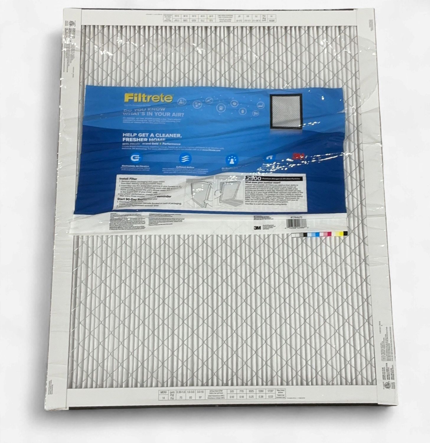 3M 2500 Series 20X25X1  – Building And Hardware PK 4| Item 1744675 6554778- OPEN BOX