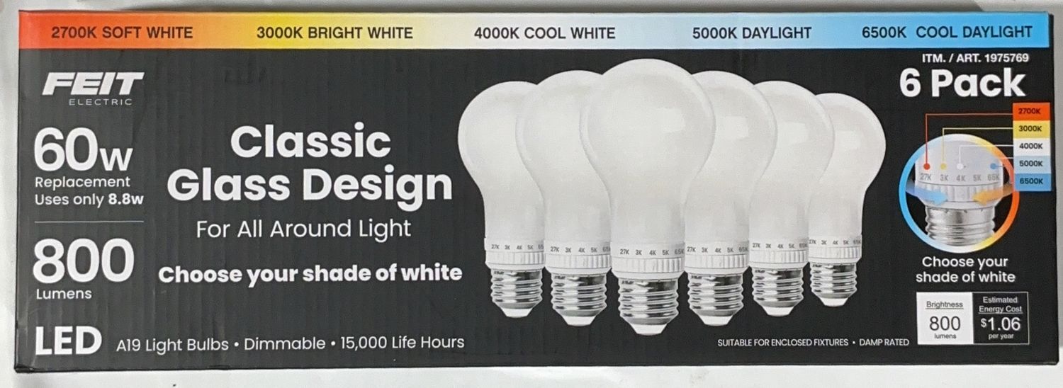 Feit 60W 5-Cct Led Glass  – Lighting | Item 1975769 6554778-OPEN BOX