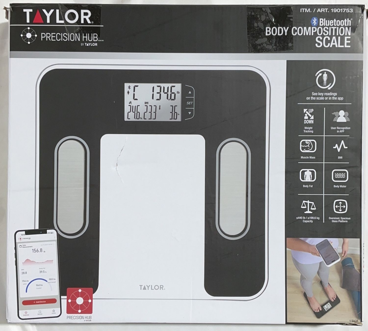 Taylor Smart Bath Scale  – Bathroom Accessories | Item 1901753 6554778-OPEN BOX