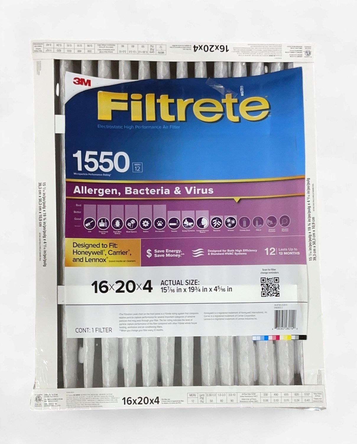 3M 1550 16X20X4 Reg  – Building And Hardware | Item 1395504 6554732-LIKE NEW