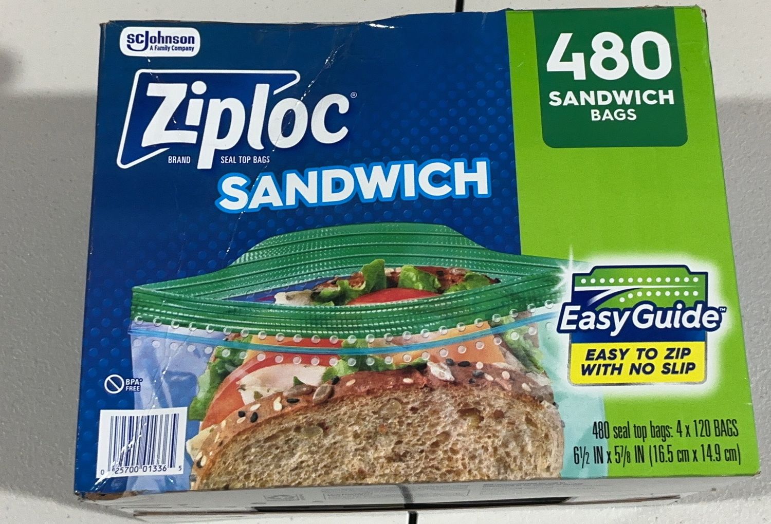 Ziploc Sandwich 480Ct  – Pantry | Item 1897232 655473 OPEN BOX2
