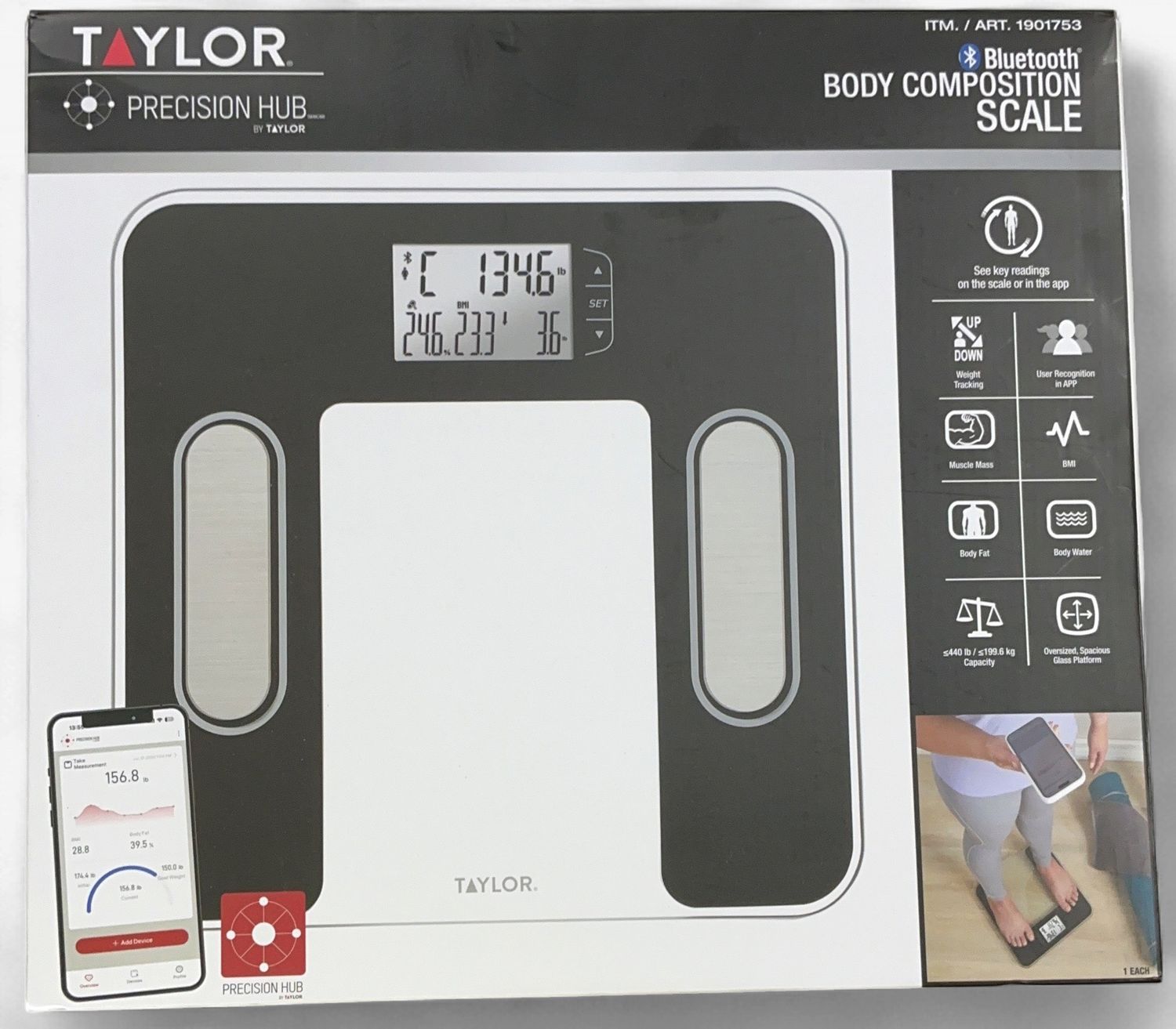 Taylor Smart Bath Scale  – Bathroom Accessories | Item 1901753 6554732-OPEN BOX
