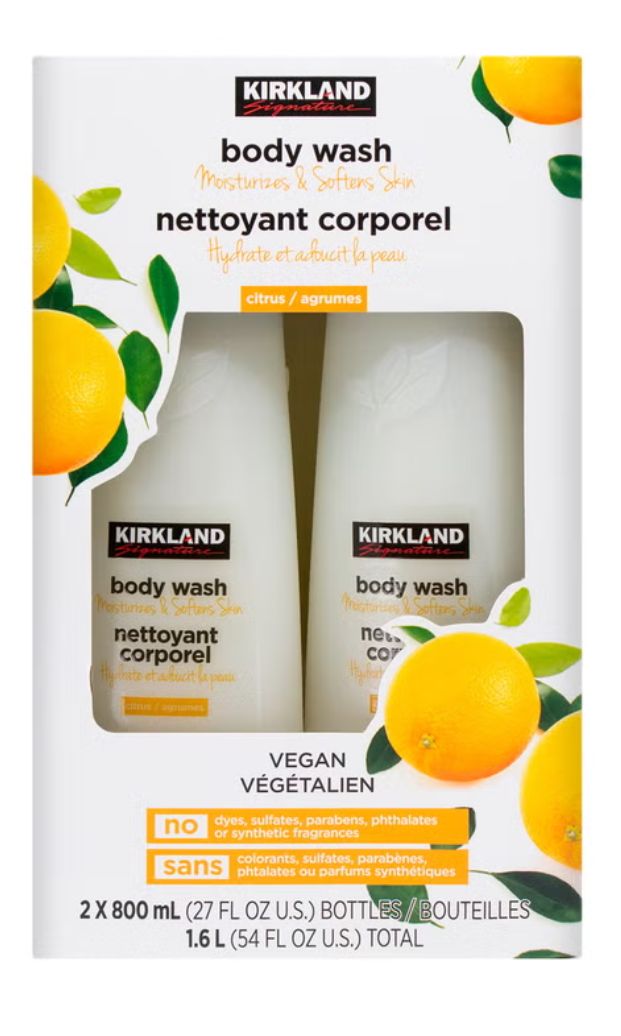 Kirkland Signature Liquid Body Wash, Natural Citrus, 27 fl oz, 2-count Item 1366250