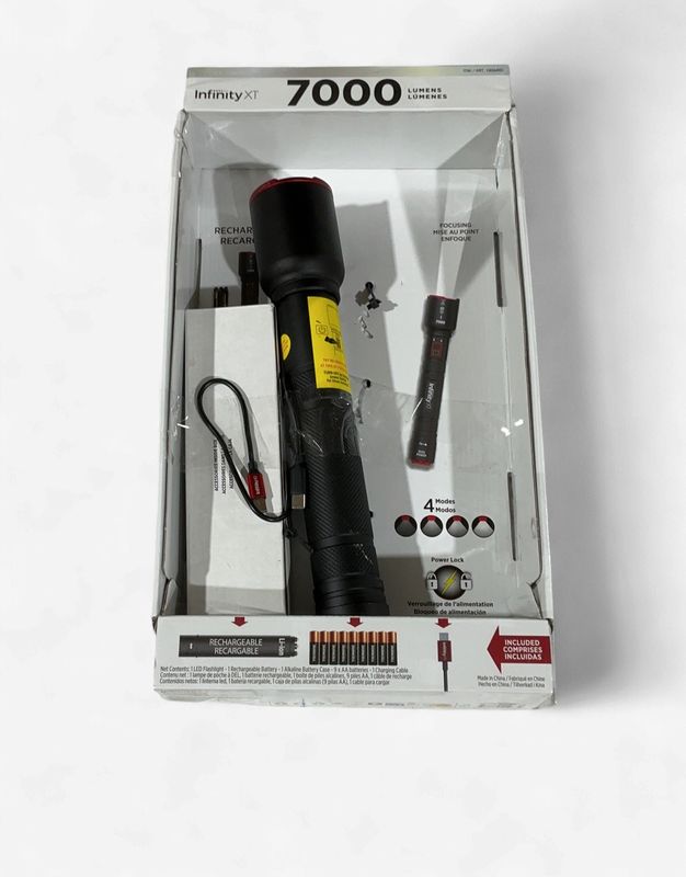 Infinity X1 7000L – Item 1806405Infinity X1 7000L Dual Power Rechargeable Flashlight Item 1806405