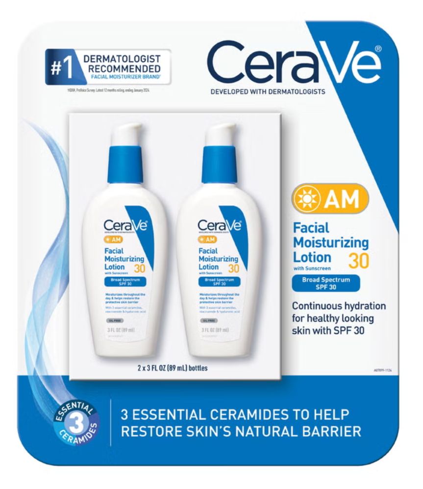 CeraVe AM Facial Moisturizing Lotion 30 SPF, 3 fl oz, 2-pack Item 1869768