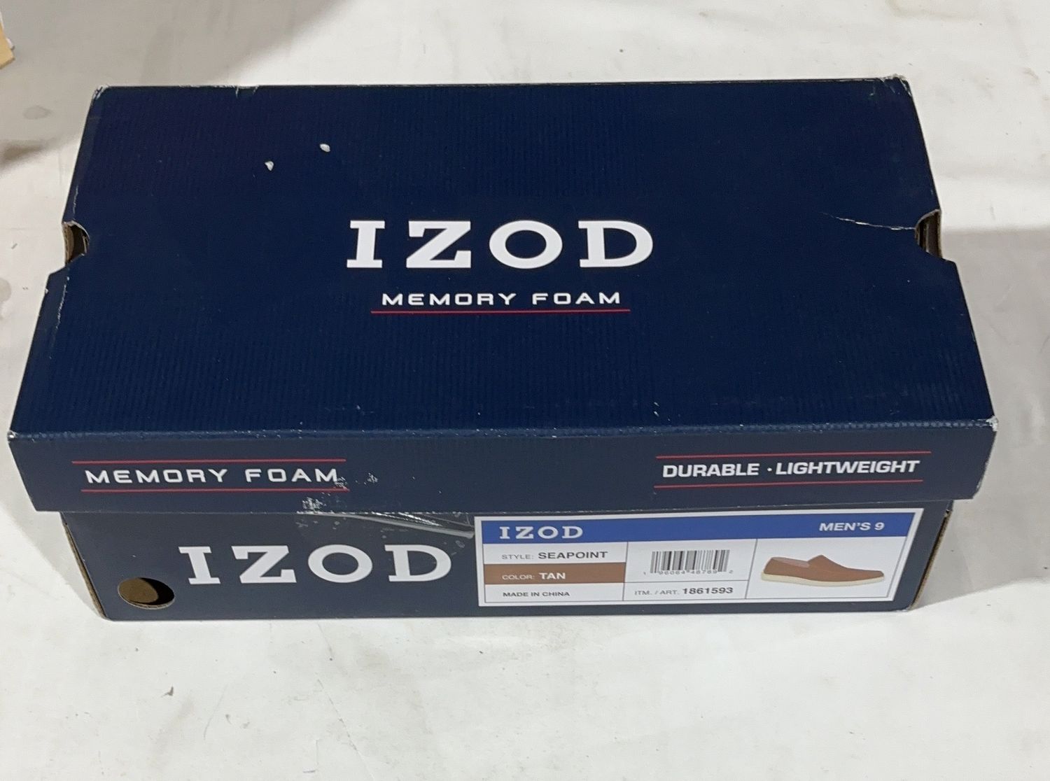 Izod Tan 9 Slipon Shoe Performance Comfort Footwear - Item 1867396-OPEN BOX