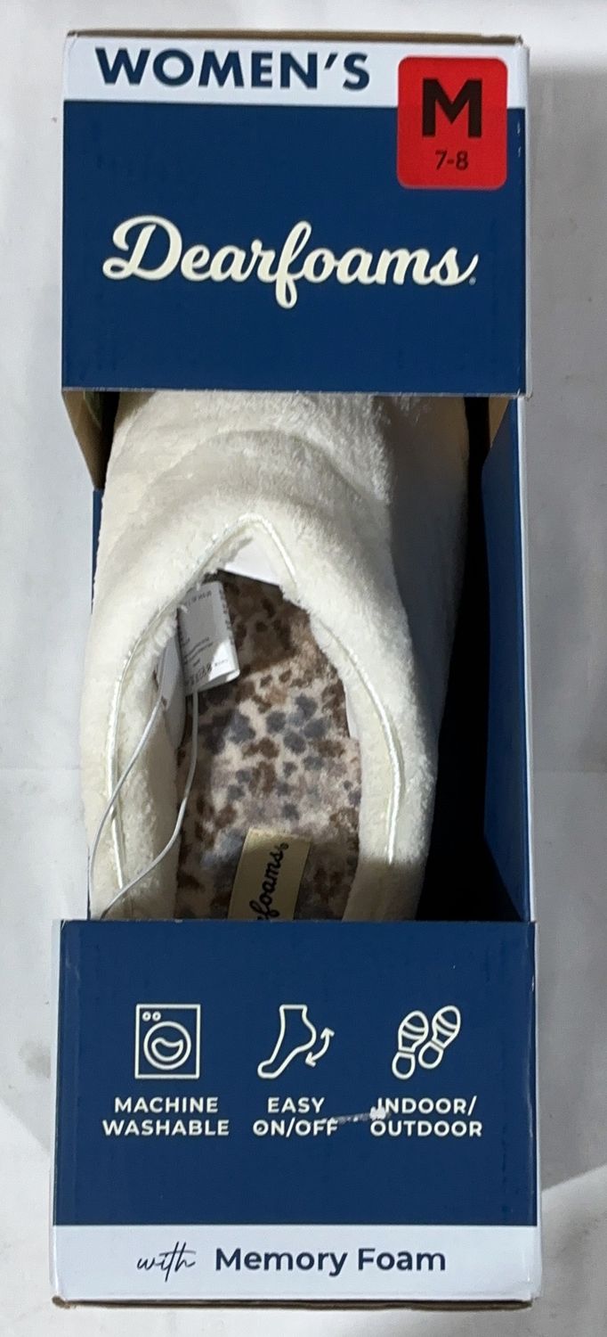 Dearfoams Crm M Slipper Performance Comfort Footwear - Item 1848209-LIKE NEW