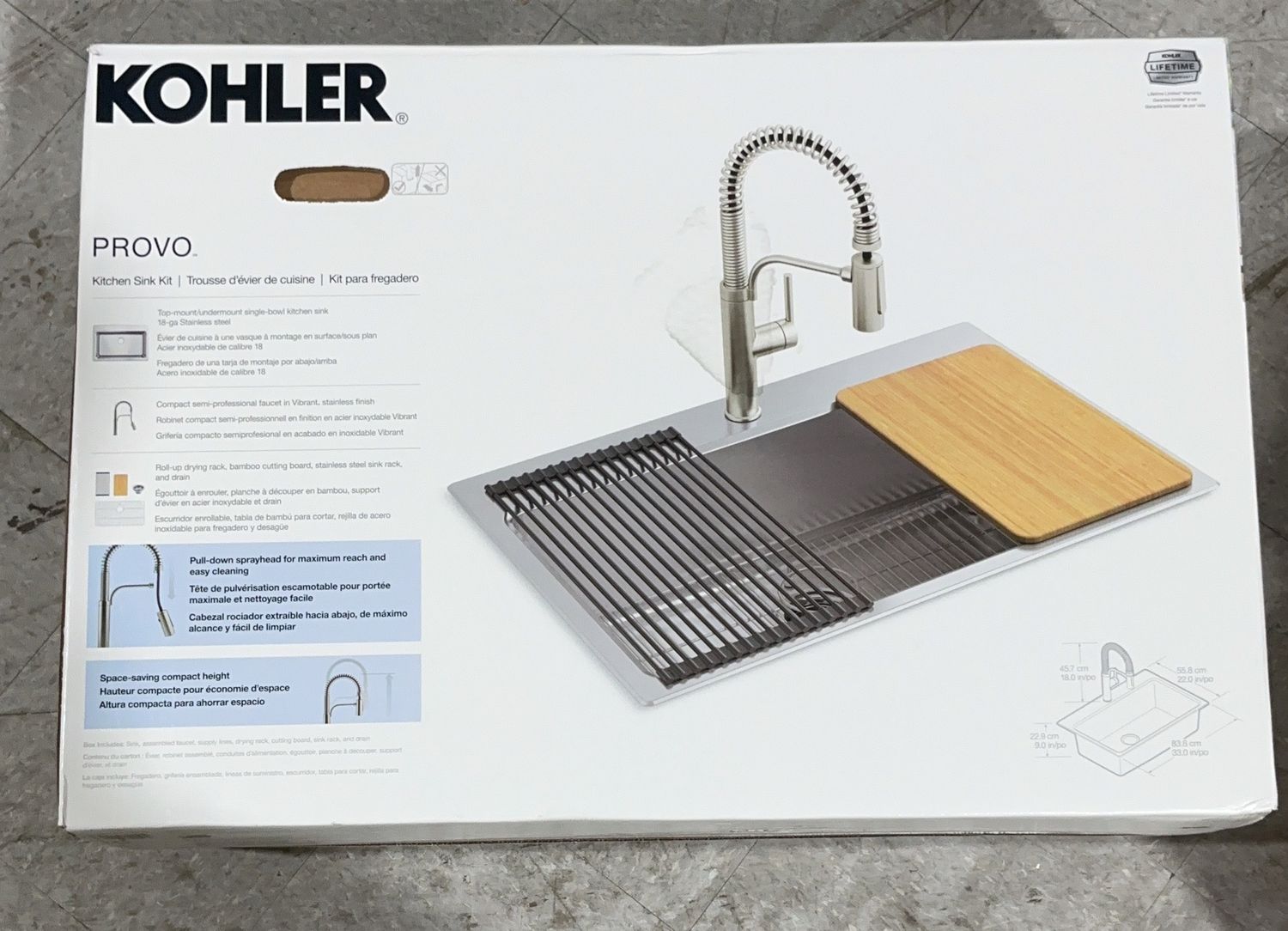 KOHLER PROVO SINK KIT SS | Model:NA | Item#1806222 | 5