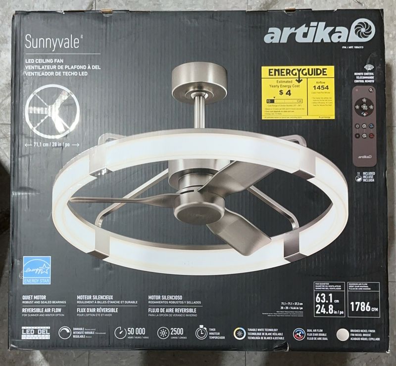 Artika Sunnyvale 28” Fandelier with Remote Item 1806414 | Model 28FAN-SUVR-BL