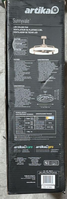 Artika Sunnyvale 28” Fandelier with Remote Item 1806414 | Model 28FAN-SUVR-BL