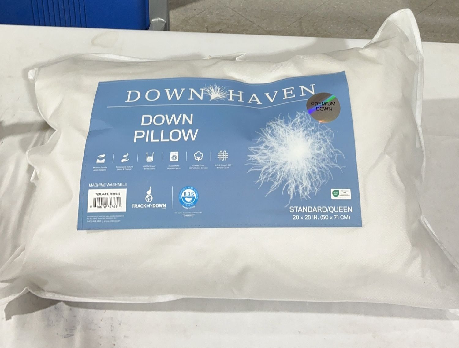 Premium ALL DOWN PILLOW – Durable, Modern Design, High-Quality Construction | Model Standard Model | Item #1860089 | 51-OPEN BOX