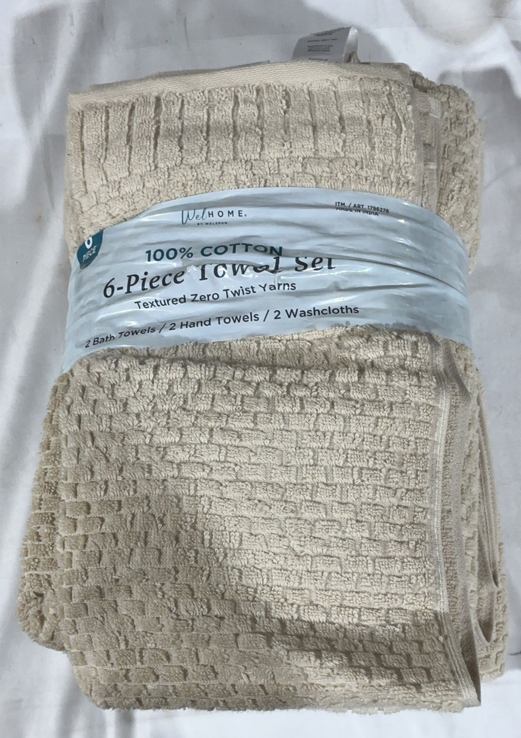 Premium TEXTURED TOWELS 6PC SET – Durable, Modern Design, High-Quality Construction | Model Standard Model | Item #1796278 | 136-OPEN BOX