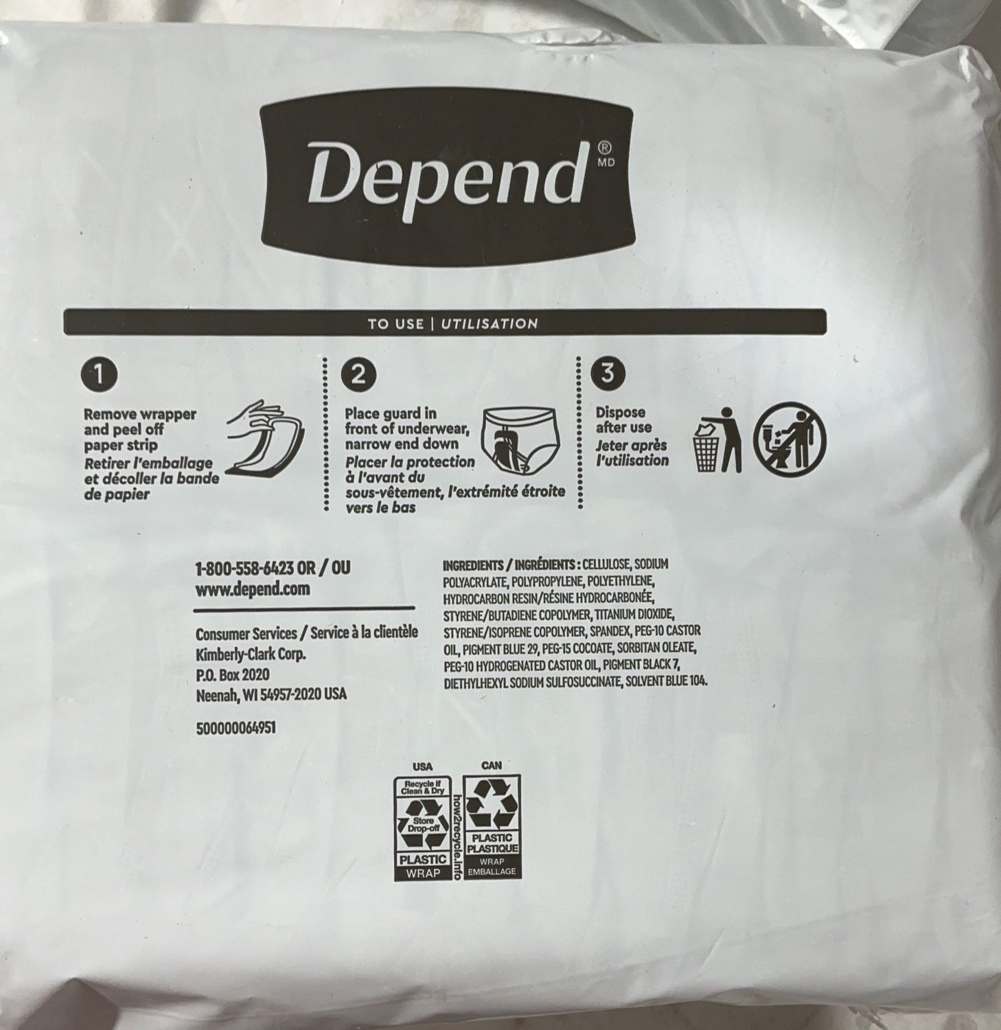 Premium DEPEND GUARDS FOR MEN – Durable, Modern Design, High-Quality Construction | Model Standard Model | Item #763395 | 306 LIKE NEW