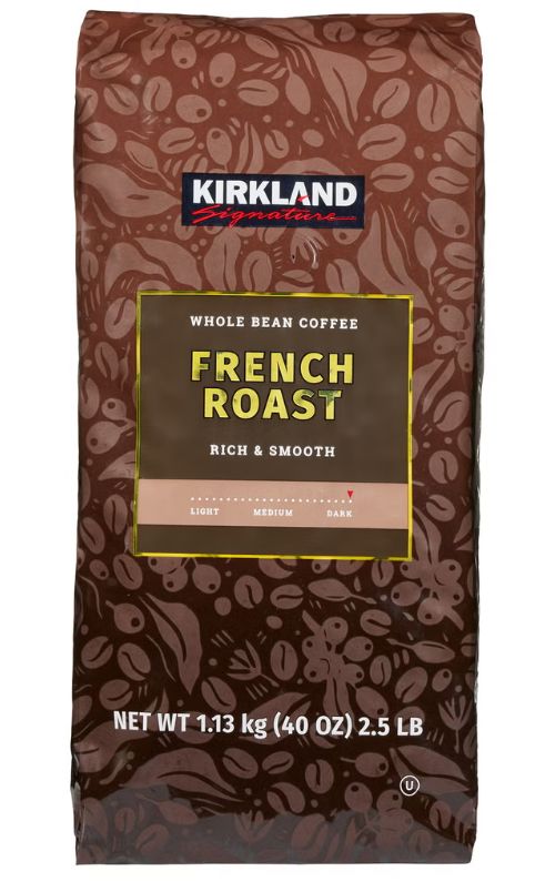 Kirkland Signature Whole Bean Coffee, French Roast, 2.5 lbs Item 1528787