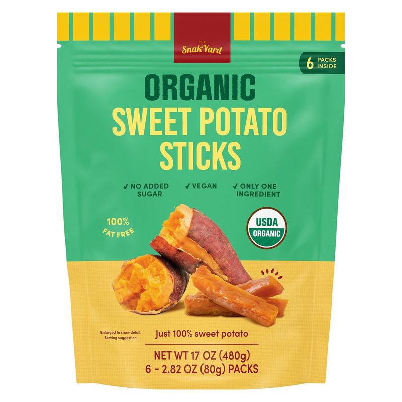 The SnakYard Organic Sweet Potato Sticks, 2.82 oz, 6-count | Item #1726382