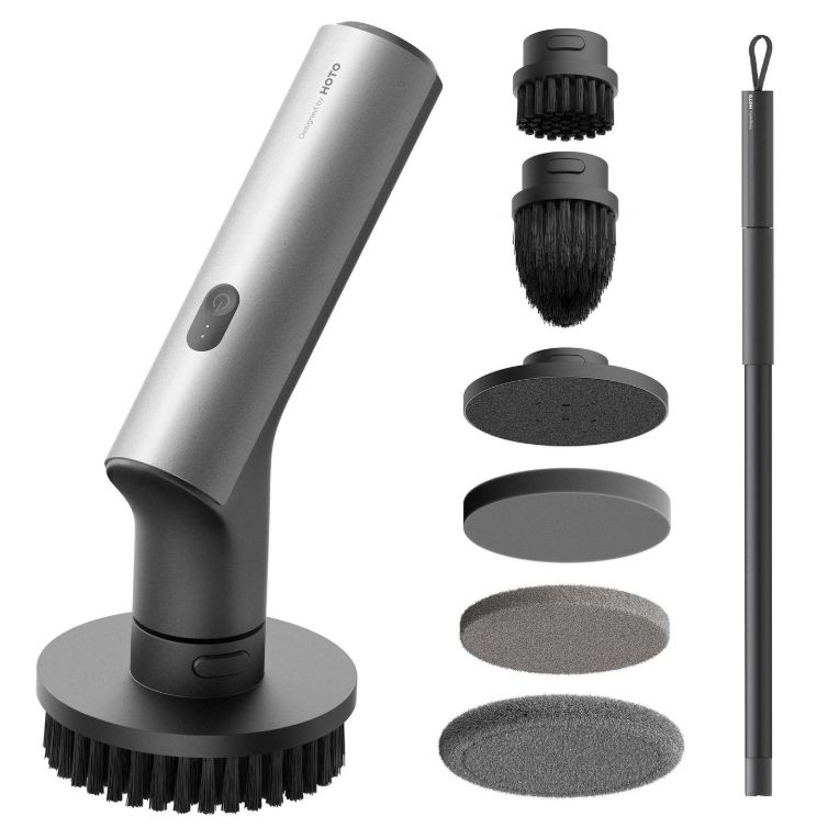 HOTO Cordless Spin Scrubber: 2.5 N·M torque, six brush heads, IPX7 rated Item: 1848324
