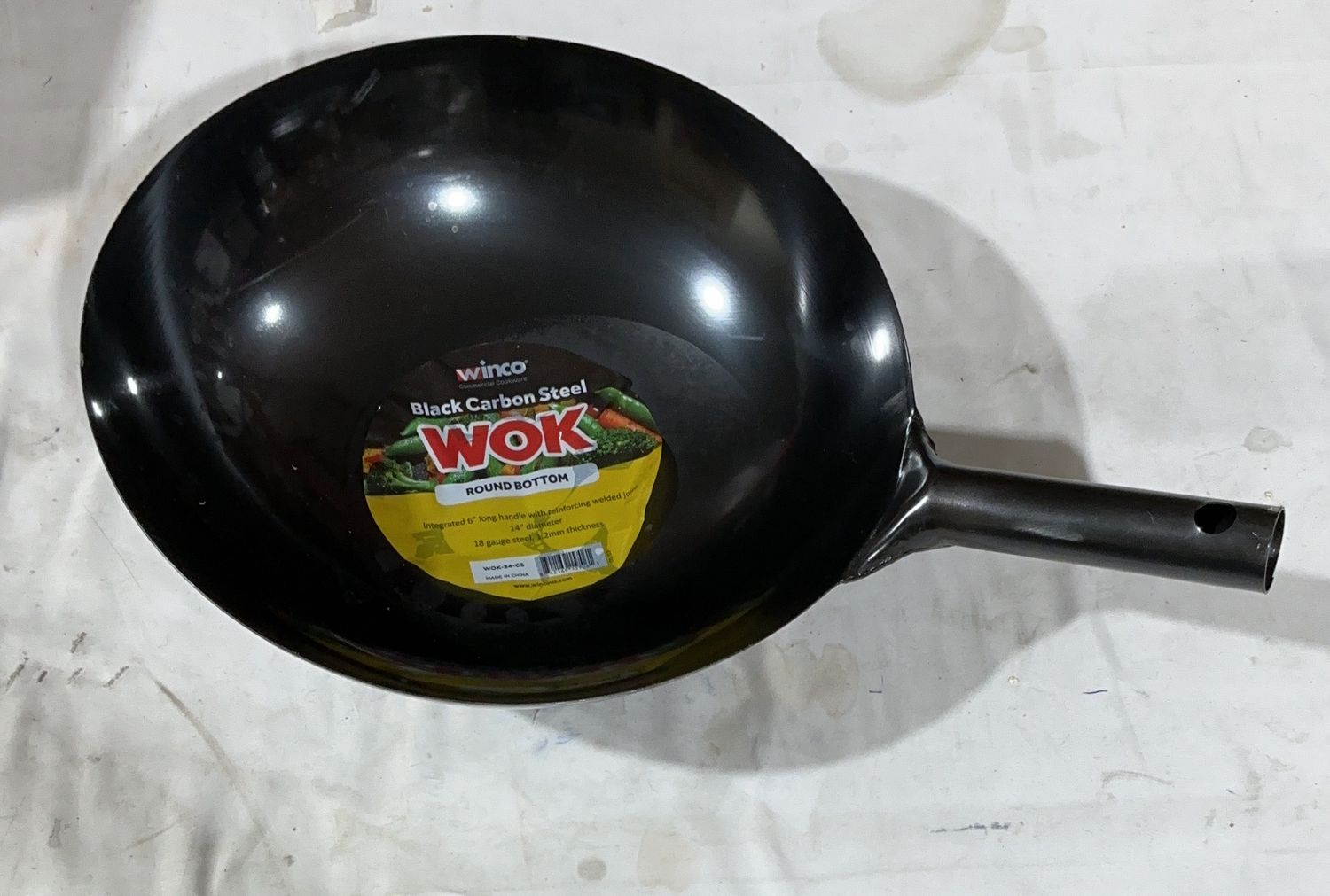 Winco 14" Steel Wok - Item 1368356-OPEN BOX