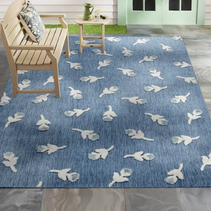 Draper James Indoor/Outdoor Area Rug, Blue, 7'10” x 10'2” - Item 2021688