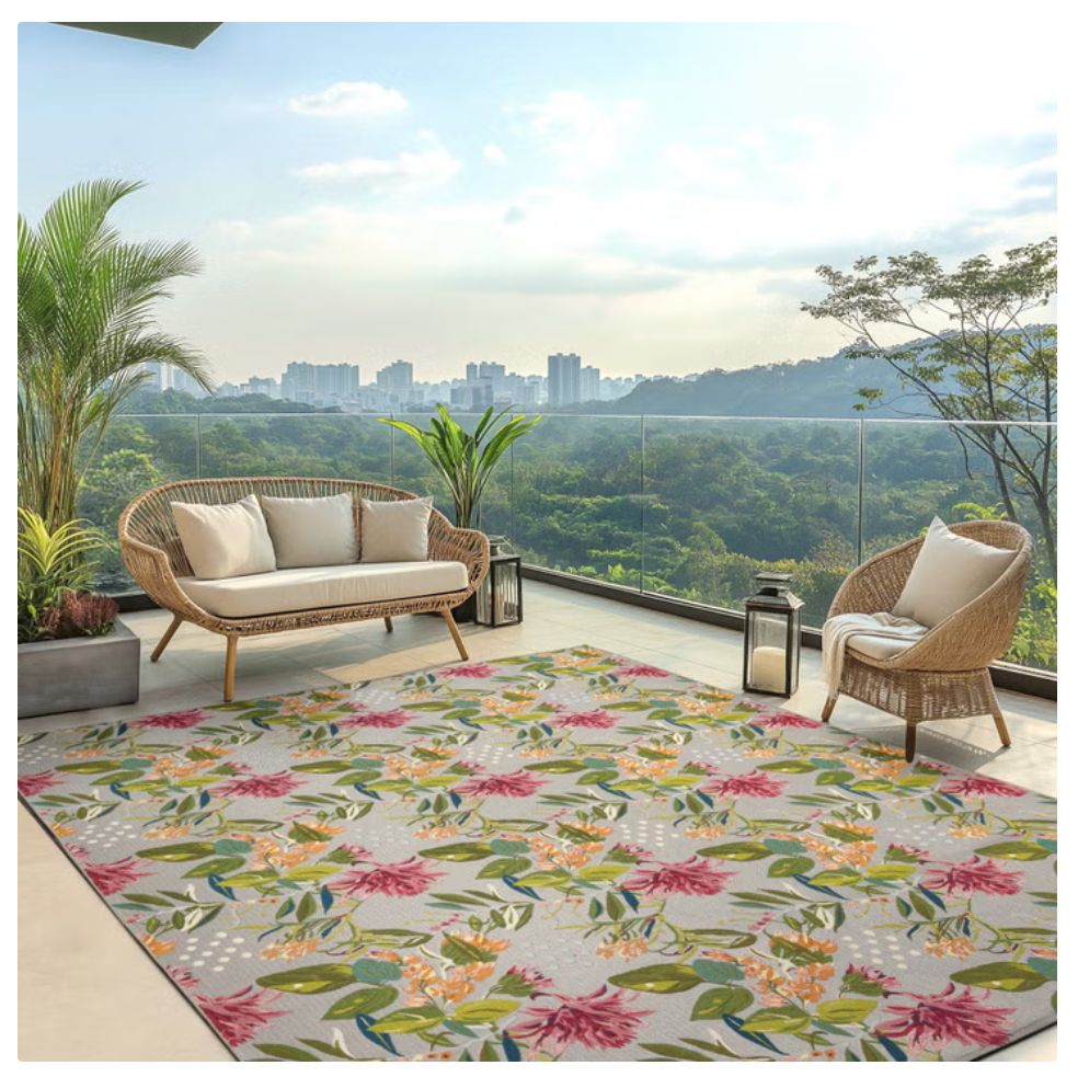 Fresco Indoor/Outdoor Rug Collection, Darra Light Gray Item 1944894