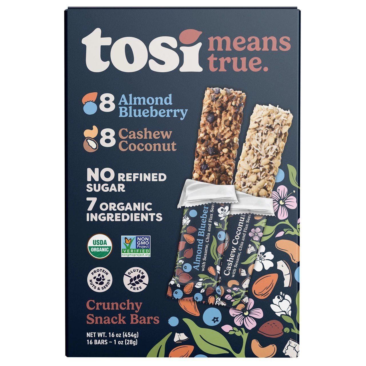 Tosi Organic Snack Bar Variety Pack 16/1 oz Item #1953011