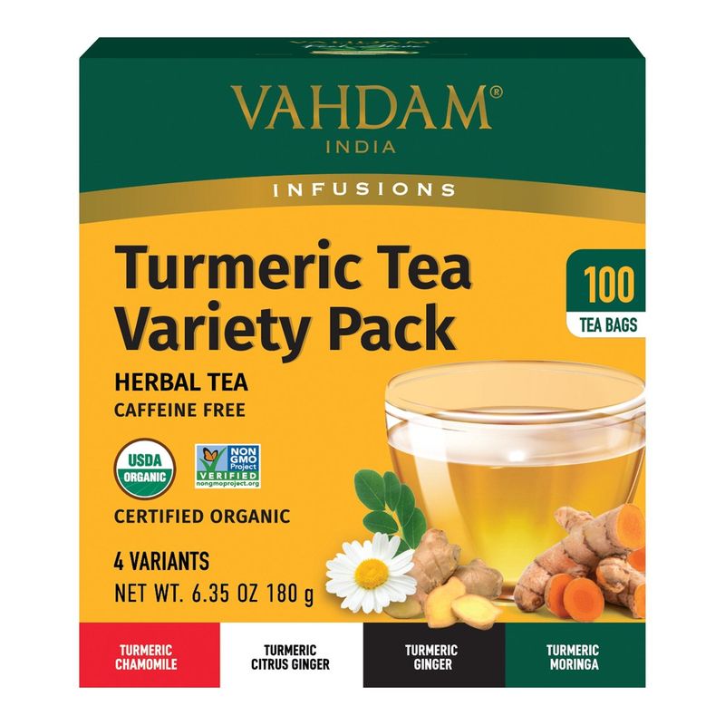 VAHDAM Organic Turmeric Tea Variety 100 Count Item #1967343