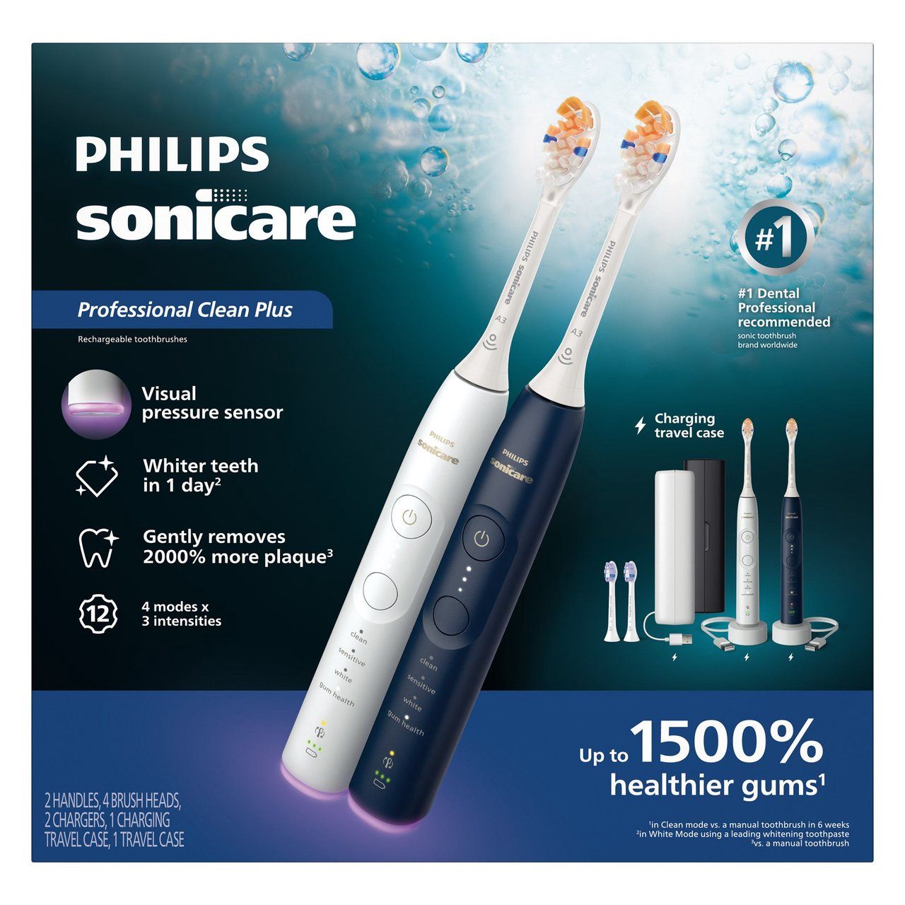 Philips Sonicare Professional Clean Plus Rechargeable Electric Toothbrush, 2-Pack - Item 5952050