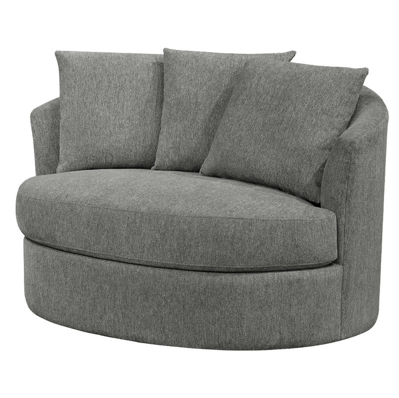 Thomasville Fabric Swivel Chair, Gray Item 1435248