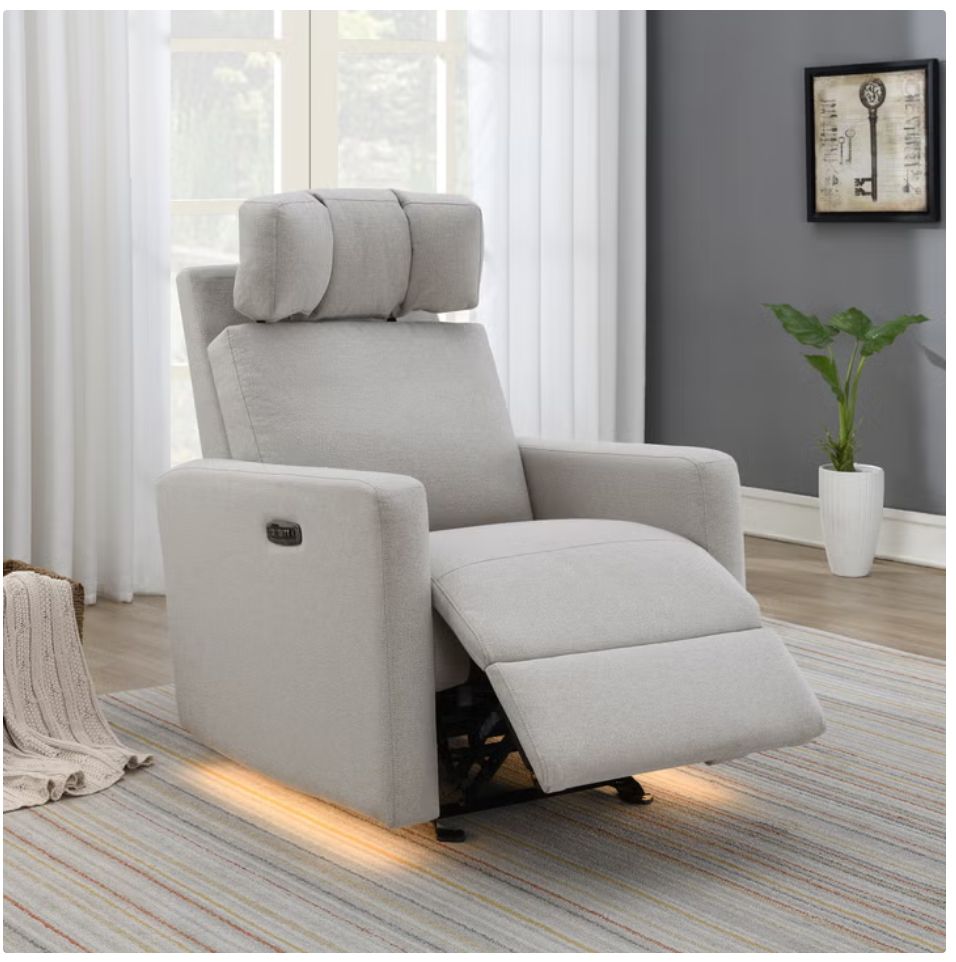 Tallula Fabric Power Glider Recliner with Power Headrest Item 1752778